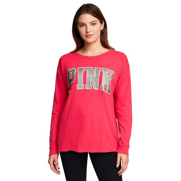 Victoria's Secret PINK Long Sleeve Crewneck Sweatshirt, Size XS, Women's - Picture 2 of 6